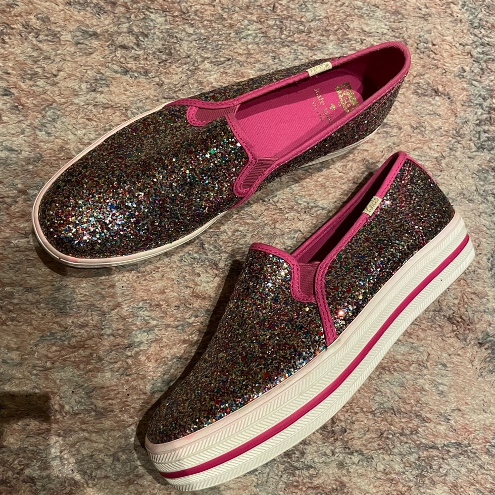 Keds x Kate Spade Glitter Slip-On Sneakers